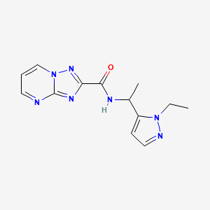 molecular formula C13H15N7O B4716763 N-[1-(1-ethyl-1H-pyrazol-5-yl)ethyl][1,2,4]triazolo[1,5-a]pyrimidine-2-carboxamide 