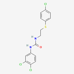 molecular formula C15H13Cl3N2OS B4716766 N-{2-[(4-chlorophenyl)thio]ethyl}-N'-(3,4-dichlorophenyl)urea 