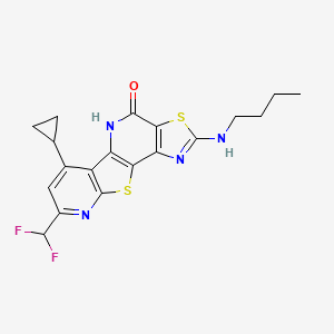 molecular formula C19H18F2N4OS2 B4716785 2-(butylamino)-6-cyclopropyl-8-(difluoromethyl)pyrido[3',2':4,5]thieno[3,2-b][1,3]thiazolo[4,5-d]pyridin-4(5H)-one 