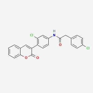 N-[3-chloro-4-(2-oxo-2H-chromen-3-yl)phenyl]-2-(4-chlorophenyl)acetamide