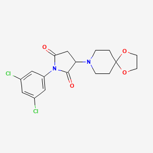 molecular formula C17H18Cl2N2O4 B4716804 1-(3,5-dichlorophenyl)-3-(1,4-dioxa-8-azaspiro[4.5]dec-8-yl)-2,5-pyrrolidinedione 