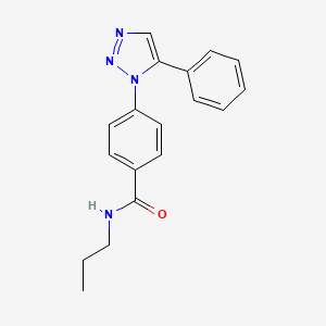 molecular formula C18H18N4O B4716826 4-(5-phenyl-1H-1,2,3-triazol-1-yl)-N-propylbenzamide 