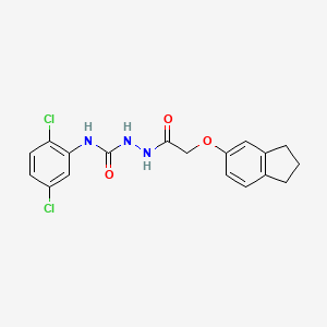 molecular formula C18H17Cl2N3O3 B4716847 N-(2,5-dichlorophenyl)-2-[(2,3-dihydro-1H-inden-5-yloxy)acetyl]hydrazinecarboxamide 