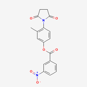 4-(2,5-dioxo-1-pyrrolidinyl)-3-methylphenyl 3-nitrobenzoate