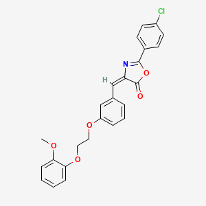 molecular formula C25H20ClNO5 B4716869 2-(4-chlorophenyl)-4-{3-[2-(2-methoxyphenoxy)ethoxy]benzylidene}-1,3-oxazol-5(4H)-one 