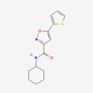 molecular formula C14H16N2O2S B4716873 N-cyclohexyl-5-(2-thienyl)-3-isoxazolecarboxamide 