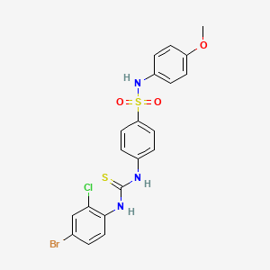 molecular formula C20H17BrClN3O3S2 B4716880 4-({[(4-bromo-2-chlorophenyl)amino]carbonothioyl}amino)-N-(4-methoxyphenyl)benzenesulfonamide 