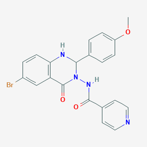 N-[6-bromo-2-(4-methoxyphenyl)-4-oxo-1,4-dihydro-3(2H)-quinazolinyl]isonicotinamide