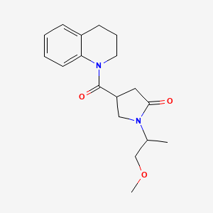 molecular formula C18H24N2O3 B4716888 4-(3,4-dihydro-1(2H)-quinolinylcarbonyl)-1-(2-methoxy-1-methylethyl)-2-pyrrolidinone 