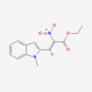 molecular formula C14H14N2O4 B4716896 ethyl 3-(1-methyl-1H-indol-2-yl)-2-nitroacrylate 