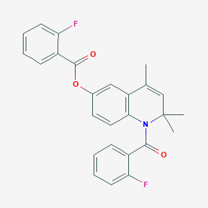 1-(2-fluorobenzoyl)-2,2,4-trimethyl-1,2-dihydro-6-quinolinyl 2-fluorobenzoate