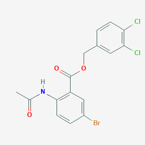 molecular formula C16H12BrCl2NO3 B4716923 3,4-dichlorobenzyl 2-(acetylamino)-5-bromobenzoate 