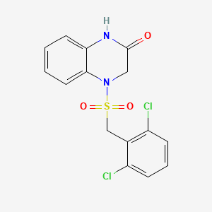 molecular formula C15H12Cl2N2O3S B4716933 4-[(2,6-dichlorobenzyl)sulfonyl]-3,4-dihydro-2(1H)-quinoxalinone 