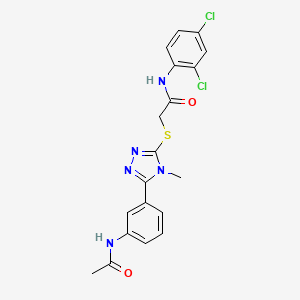 molecular formula C19H17Cl2N5O2S B4716954 2-({5-[3-(acetylamino)phenyl]-4-methyl-4H-1,2,4-triazol-3-yl}thio)-N-(2,4-dichlorophenyl)acetamide 