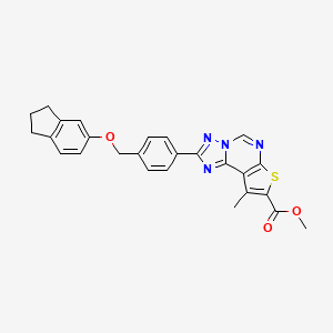 methyl 2-{4-[(2,3-dihydro-1H-inden-5-yloxy)methyl]phenyl}-9-methylthieno[3,2-e][1,2,4]triazolo[1,5-c]pyrimidine-8-carboxylate