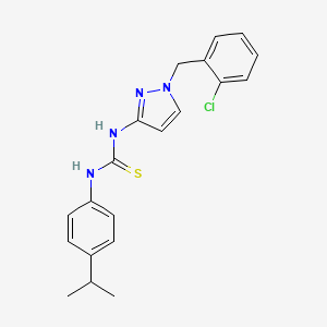 molecular formula C20H21ClN4S B4716965 N-[1-(2-chlorobenzyl)-1H-pyrazol-3-yl]-N'-(4-isopropylphenyl)thiourea 