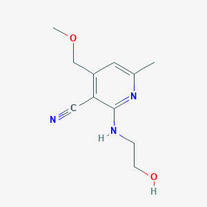 molecular formula C11H15N3O2 B4716969 2-[(2-hydroxyethyl)amino]-4-(methoxymethyl)-6-methylnicotinonitrile 