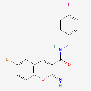 molecular formula C17H12BrFN2O2 B4716976 6-bromo-N-(4-fluorobenzyl)-2-imino-2H-chromene-3-carboxamide 