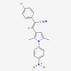 molecular formula C21H16ClN3O2 B4717039 2-(4-chlorophenyl)-3-[2,5-dimethyl-1-(4-nitrophenyl)-1H-pyrrol-3-yl]acrylonitrile 