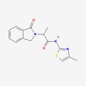molecular formula C15H15N3O2S B4717060 N-(4-methyl-1,3-thiazol-2-yl)-2-(1-oxo-1,3-dihydro-2H-isoindol-2-yl)propanamide 