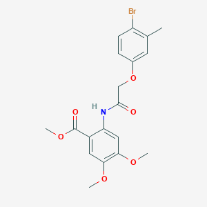 molecular formula C19H20BrNO6 B4717100 methyl 2-{[(4-bromo-3-methylphenoxy)acetyl]amino}-4,5-dimethoxybenzoate 