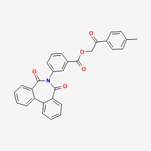 molecular formula C30H21NO5 B4717111 2-(4-methylphenyl)-2-oxoethyl 3-(5,7-dioxo-5,7-dihydro-6H-dibenzo[c,e]azepin-6-yl)benzoate 