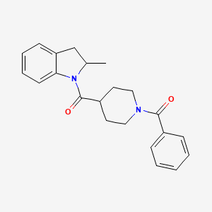molecular formula C22H24N2O2 B4717137 1-[(1-benzoyl-4-piperidinyl)carbonyl]-2-methylindoline 