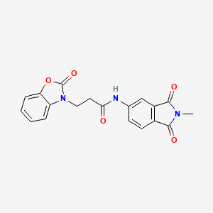 molecular formula C19H15N3O5 B4717150 N-(2-methyl-1,3-dioxo-2,3-dihydro-1H-isoindol-5-yl)-3-(2-oxo-1,3-benzoxazol-3(2H)-yl)propanamide 