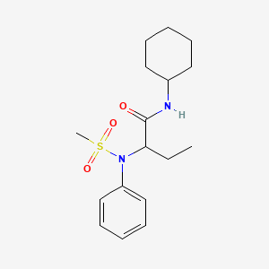 molecular formula C17H26N2O3S B4717154 N-cyclohexyl-2-[(methylsulfonyl)(phenyl)amino]butanamide 