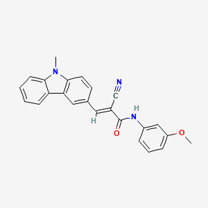 molecular formula C24H19N3O2 B4717166 2-cyano-N-(3-methoxyphenyl)-3-(9-methyl-9H-carbazol-3-yl)acrylamide 