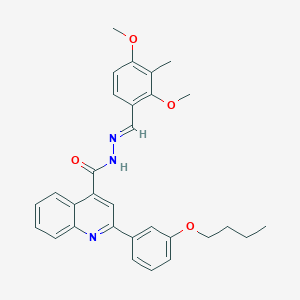 2-(3-butoxyphenyl)-N'-(2,4-dimethoxy-3-methylbenzylidene)-4-quinolinecarbohydrazide