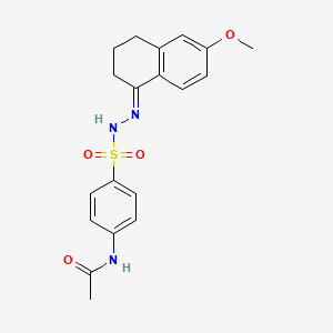 molecular formula C19H21N3O4S B4717187 N-(4-{[2-(6-methoxy-3,4-dihydro-1(2H)-naphthalenylidene)hydrazino]sulfonyl}phenyl)acetamide 