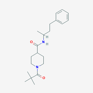 molecular formula C21H32N2O2 B4717201 1-(2,2-dimethylpropanoyl)-N-(1-methyl-3-phenylpropyl)-4-piperidinecarboxamide 