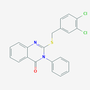 molecular formula C21H14Cl2N2OS B4717210 2-[(3,4-dichlorobenzyl)thio]-3-phenyl-4(3H)-quinazolinone 