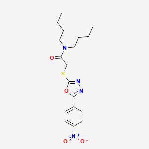 molecular formula C18H24N4O4S B4717234 N,N-dibutyl-2-{[5-(4-nitrophenyl)-1,3,4-oxadiazol-2-yl]thio}acetamide 