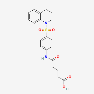 molecular formula C20H22N2O5S B4717256 5-{[4-(3,4-dihydro-1(2H)-quinolinylsulfonyl)phenyl]amino}-5-oxopentanoic acid 