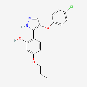 molecular formula C18H17ClN2O3 B4717284 2-[4-(4-chlorophenoxy)-1H-pyrazol-3-yl]-5-propoxyphenol 
