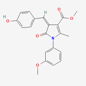 molecular formula C21H19NO5 B4717288 methyl 4-(4-hydroxybenzylidene)-1-(3-methoxyphenyl)-2-methyl-5-oxo-4,5-dihydro-1H-pyrrole-3-carboxylate 