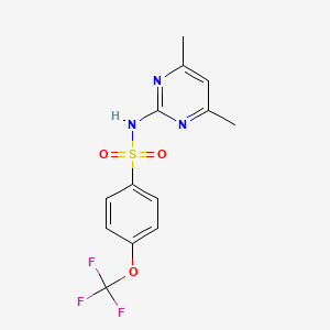 molecular formula C13H12F3N3O3S B4717301 N-(4,6-dimethyl-2-pyrimidinyl)-4-(trifluoromethoxy)benzenesulfonamide 