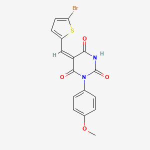 molecular formula C16H11BrN2O4S B4717308 5-[(5-bromo-2-thienyl)methylene]-1-(4-methoxyphenyl)-2,4,6(1H,3H,5H)-pyrimidinetrione 