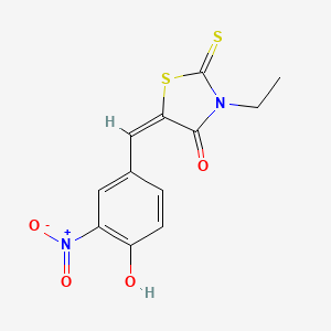 molecular formula C12H10N2O4S2 B4717315 3-ethyl-5-(4-hydroxy-3-nitrobenzylidene)-2-thioxo-1,3-thiazolidin-4-one 