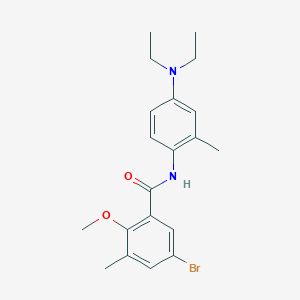 molecular formula C20H25BrN2O2 B4717330 5-bromo-N-[4-(diethylamino)-2-methylphenyl]-2-methoxy-3-methylbenzamide 