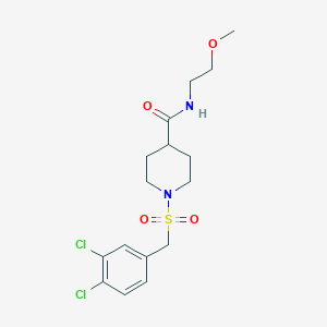 molecular formula C16H22Cl2N2O4S B4717343 1-[(3,4-dichlorobenzyl)sulfonyl]-N-(2-methoxyethyl)-4-piperidinecarboxamide 