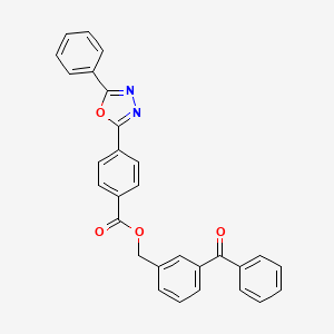 molecular formula C29H20N2O4 B4717354 3-benzoylbenzyl 4-(5-phenyl-1,3,4-oxadiazol-2-yl)benzoate 