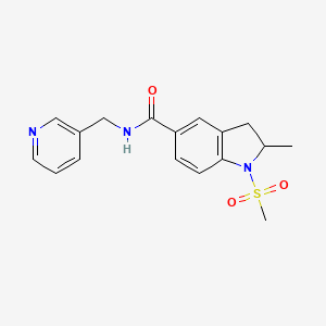 2-methyl-1-(methylsulfonyl)-N-(3-pyridinylmethyl)-5-indolinecarboxamide