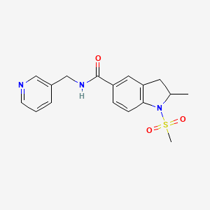 molecular formula C17H19N3O3S B4717355 2-methyl-1-(methylsulfonyl)-N-(3-pyridinylmethyl)-5-indolinecarboxamide 