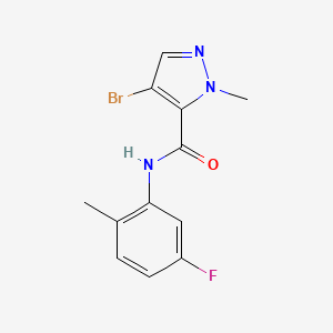 molecular formula C12H11BrFN3O B4717362 4-bromo-N-(5-fluoro-2-methylphenyl)-1-methyl-1H-pyrazole-5-carboxamide 