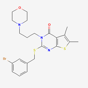 molecular formula C22H26BrN3O2S2 B4717374 2-[(3-bromobenzyl)thio]-5,6-dimethyl-3-[3-(4-morpholinyl)propyl]thieno[2,3-d]pyrimidin-4(3H)-one 