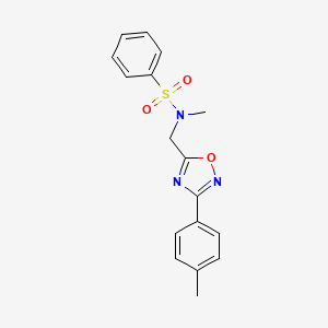 molecular formula C17H17N3O3S B4717391 N-methyl-N-{[3-(4-methylphenyl)-1,2,4-oxadiazol-5-yl]methyl}benzenesulfonamide 