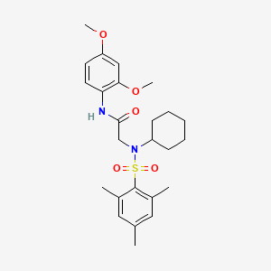 molecular formula C25H34N2O5S B4717394 N~2~-cyclohexyl-N~1~-(2,4-dimethoxyphenyl)-N~2~-(mesitylsulfonyl)glycinamide 